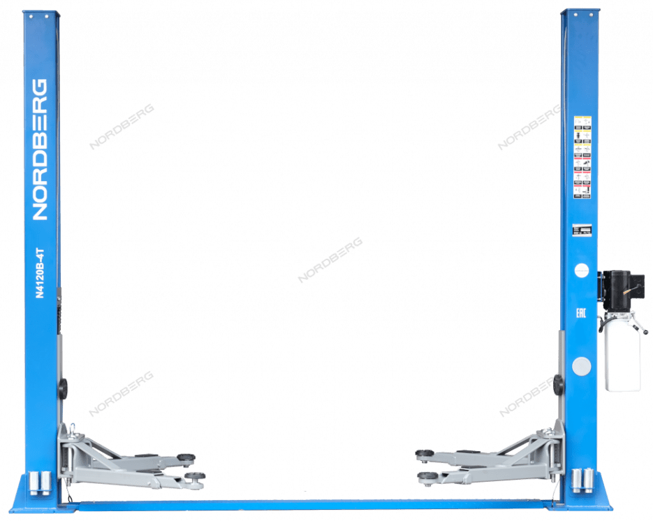 Двухстоечный электрогидравлический подъемник NORDBERG N4120B-4B с нижней синхронизацией, г/п 4 т, 220 В